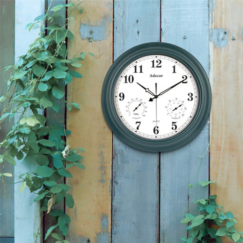 ZONYON Adecor Waterproof Outdoor Clock, Metal Wall Clocks With